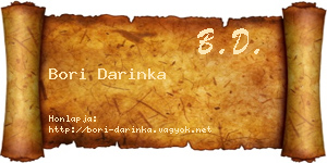 Bori Darinka névjegykártya